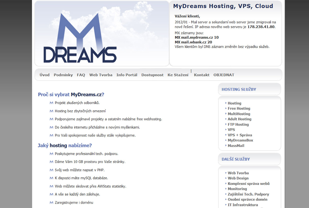 mydreams VPS servery