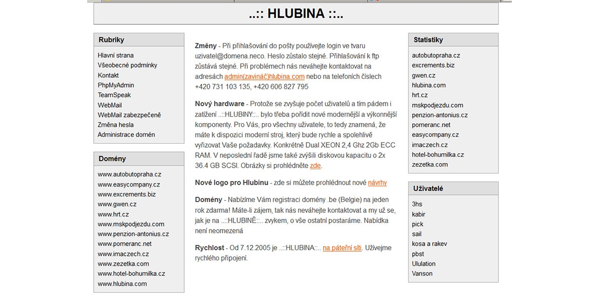 Sidlo firmy a Hlubina.com