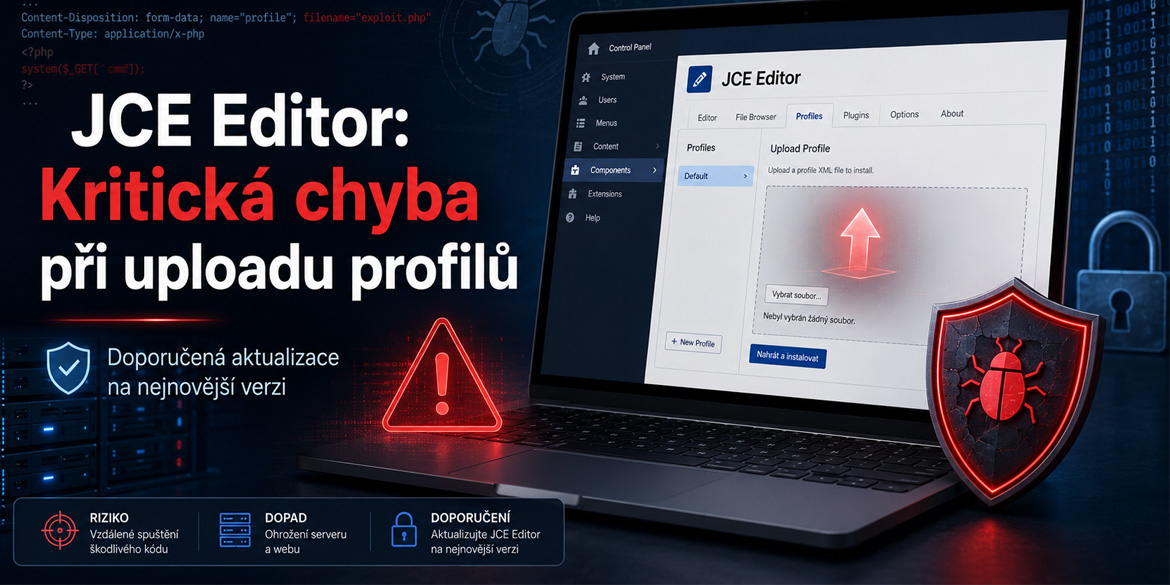 Bezpečnostní upozornění: Joomla editor JCE a zranitelnost při importu profilů